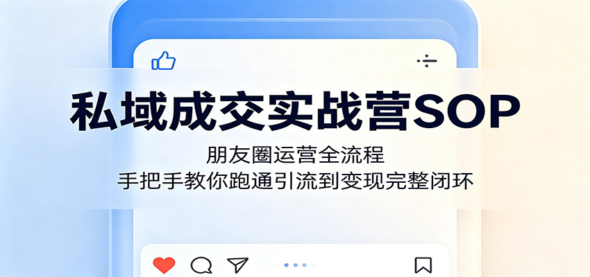 私域成交实战营SOP：朋友圈运营全流程，手把手教你跑通引流到变现完整闭环-云享网创