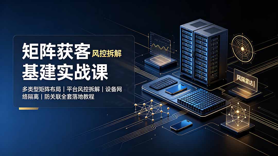 矩阵获客基建实战课：多类型矩阵布局｜平台风控拆解｜设备网络隔离｜防关联全套落地教程-云享网创