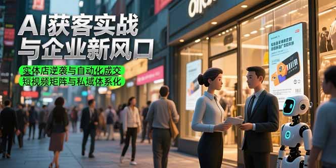 AI获客实战与企业新风口，实体店逆袭与自动化成交 短视频矩阵与私域体系化-云享网创