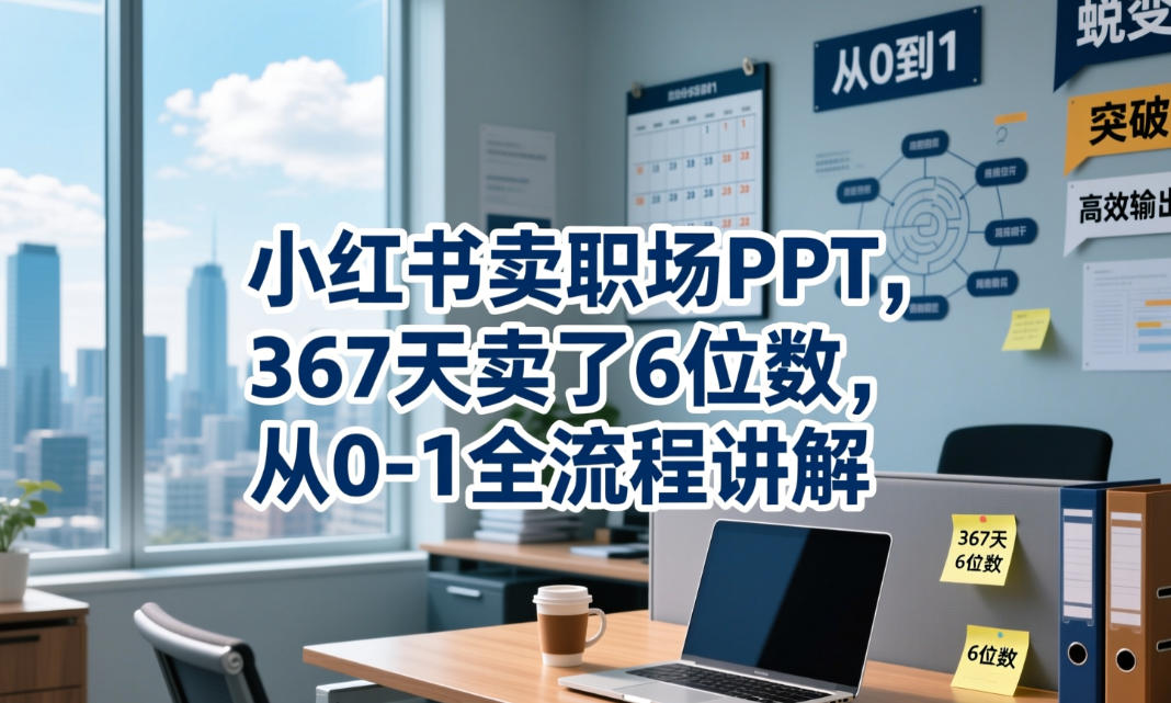 小红书卖职场PPT，367天卖了6位数，从0-1全流程讲解-云享网创