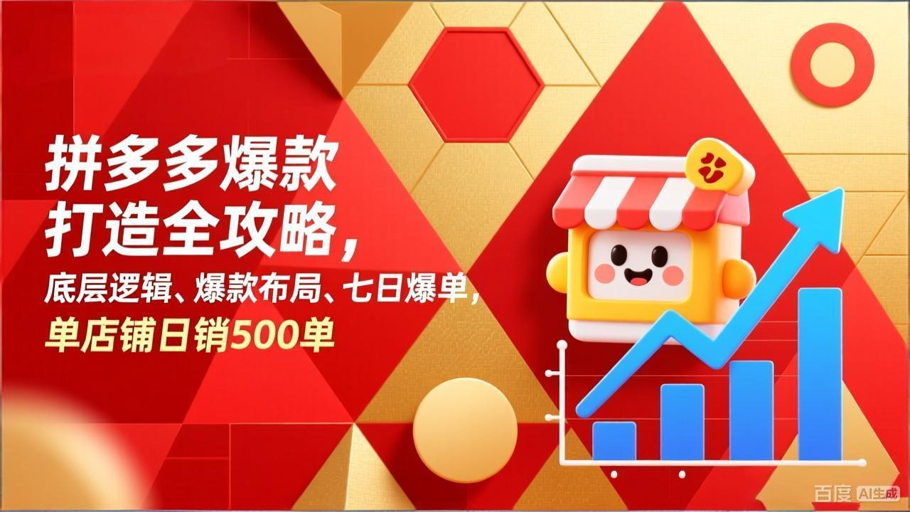 拼多多爆款打造全攻略，底层逻辑、爆款布局、七日爆单，单店铺日销500单-云享网创