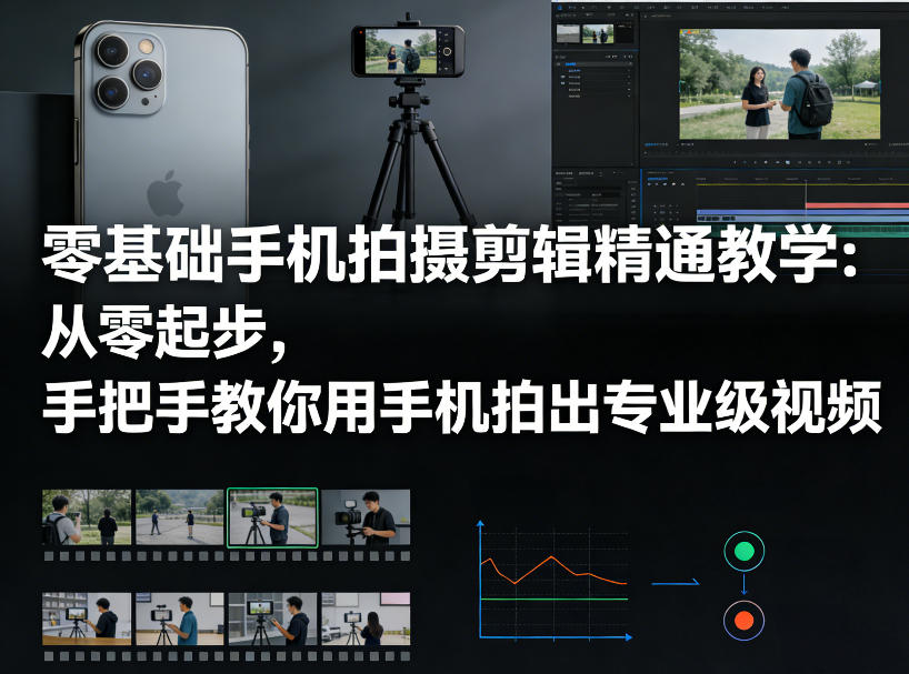 零基础手机拍摄剪辑精通教学：从零起步，手把手教你用手机拍出专业级视频-云享网创
