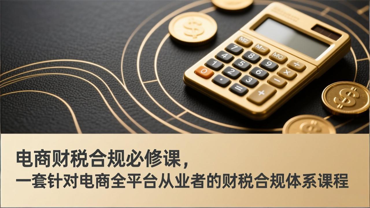 电商财税合规必修课，是一套针对电商全平台从业者的财税合规体系课程-云享网创