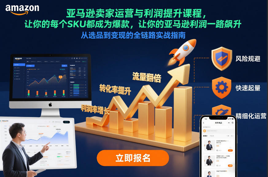 亚马逊卖家运营与利润提升课程，让你的每个SKU都成为爆款，让你的亚马逊利润一路飙升(更新26年3月)-云享网创