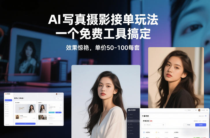 AI写真摄影接单玩法，一个免费工具搞定，效果惊艳，单价50-100每套-云享网创