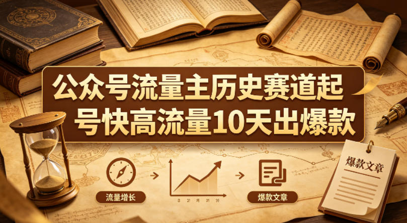 公众号流量主之历史赛道，起号快+高流量，10天就能出爆款！-云享网创