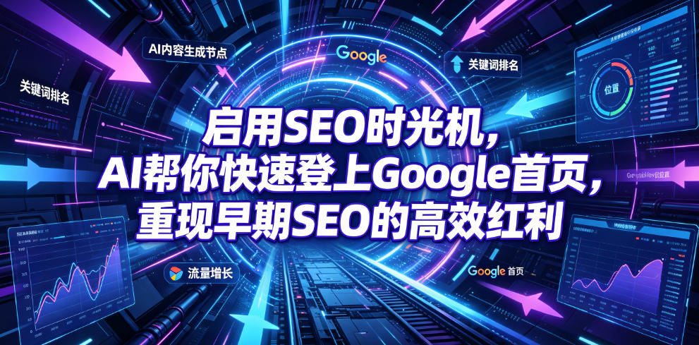 启用SEO时光机，AI帮你快速登上Google首页，重现早期SEO的高效红利【原创双语字幕】-云享网创