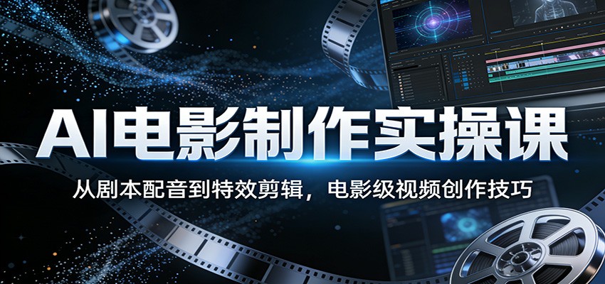 AI电影制作实操课：从剧本配音到特效剪辑，电影级视频创作技巧-云享网创