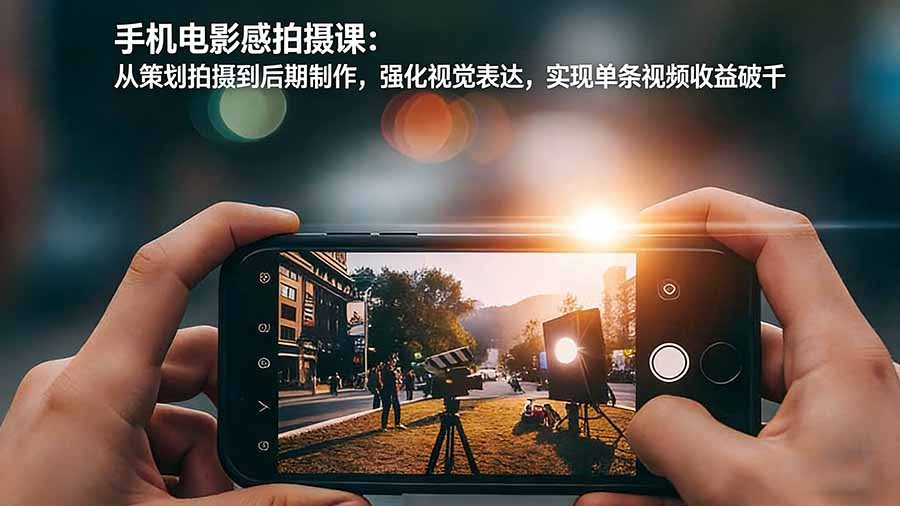 手机电影感拍摄课：从策划拍摄到后期制作，强化视觉表达，实现单条视频收益破千-云享网创