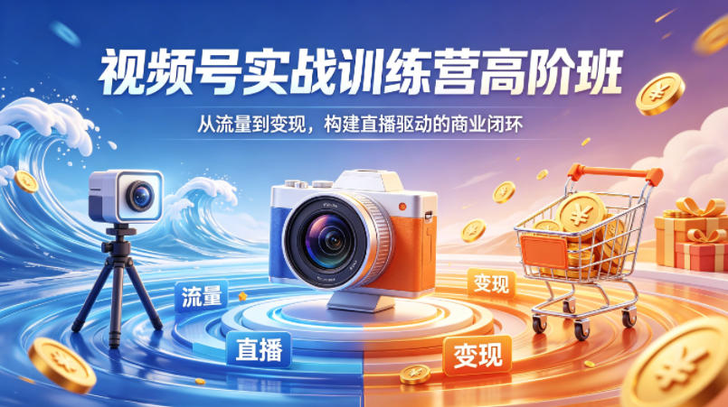 视频号实战训练营高阶班,从流量到变现,构建直播驱动的商业闭环(26年4月)-云享网创