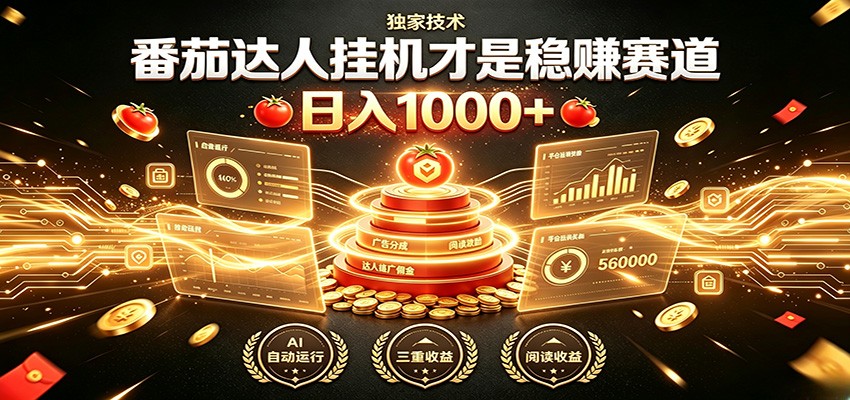 别再瞎找副业!番茄达人挂机才是稳赚赛道 日入1000+-云享网创