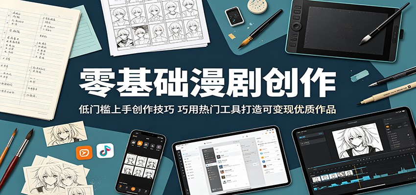 零基础漫剧创作：低门槛上手创作技巧，巧用热门工具打造可变现优质作品-云享网创