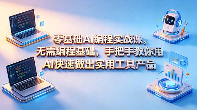 零基础AI编程实战课-更新，无需编程基础，手把手教你用AI快速做出实用工具产品-云享网创