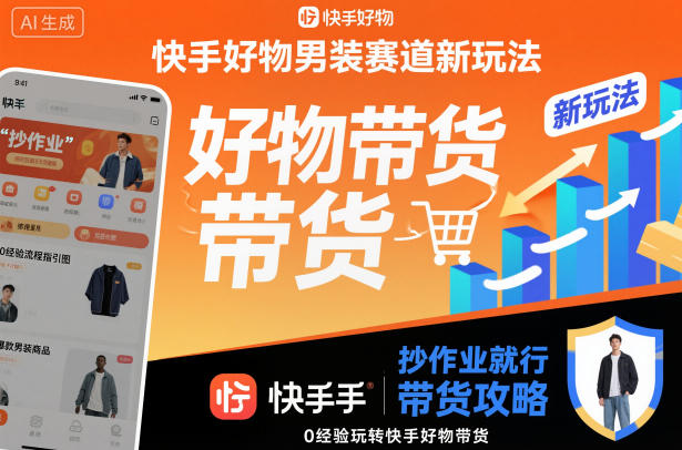 快手好物男装赛道新玩法,抄作业就行,0经验玩转快手好物带货-云享网创
