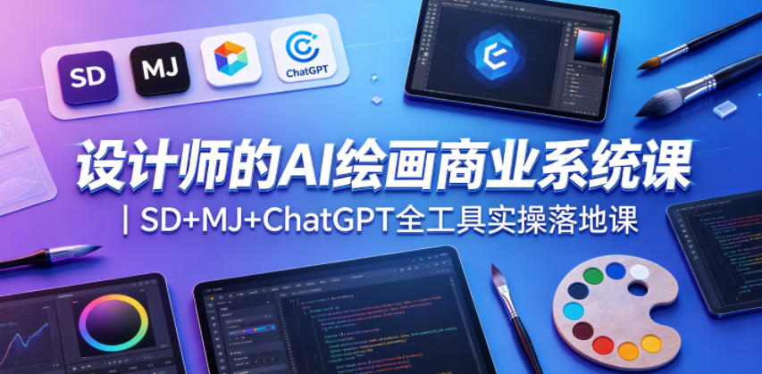 设计师的AI绘画商业系统课|SD+MJ+ChatGPT全工具实操落地课-云享网创