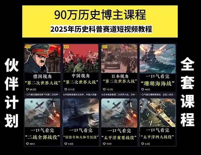 图片[1]-短视频历史赛道实战教程，手机电脑双端剪辑教程和账号运营指南与变现技巧-云享网创