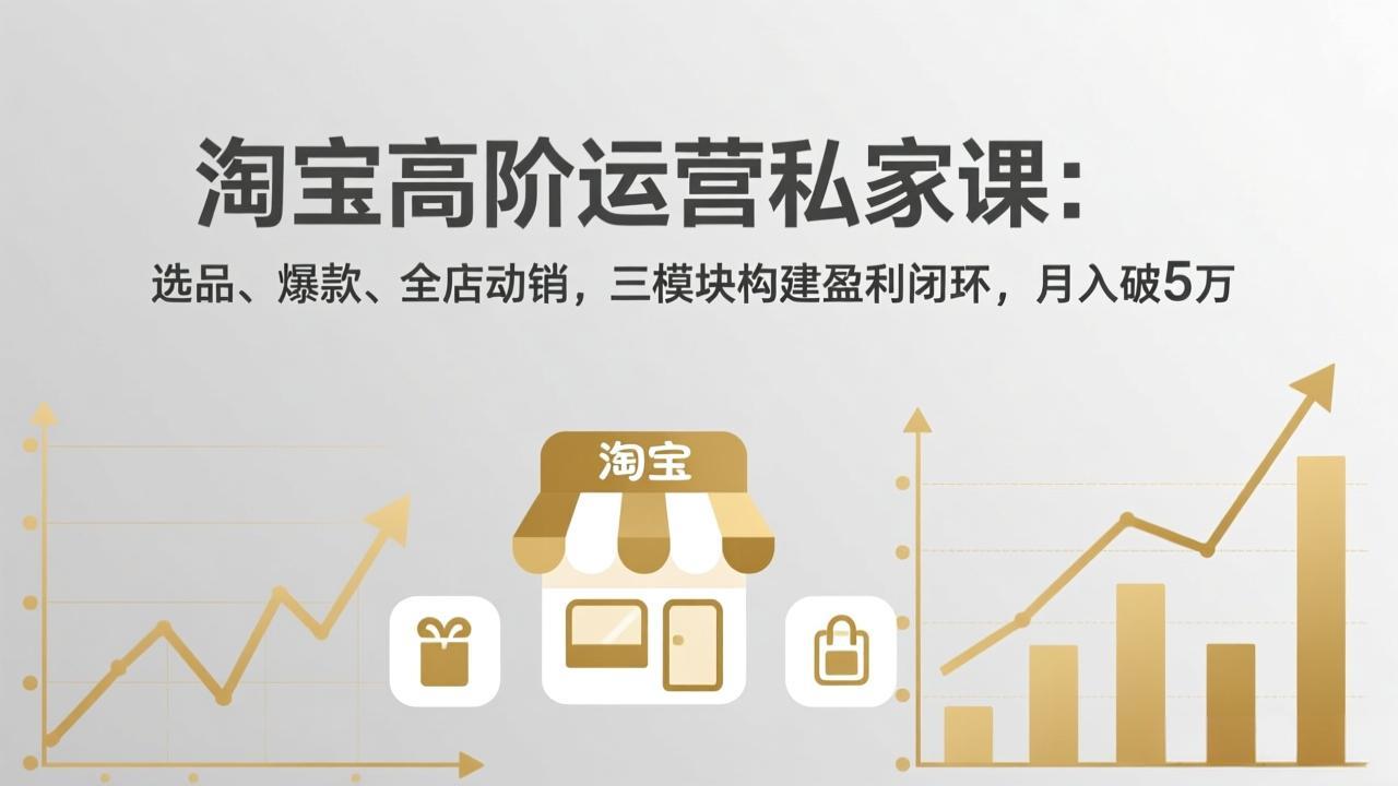 淘宝高阶运营私家课：选品、爆款、全店动销，三模块构建盈利闭环，月入破5万(更新26年2月-云享网创