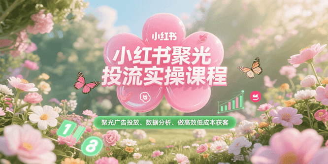 小红书聚光投流实操课程，聚光广告投放、数据分析、做高效低成本获客-云享网创
