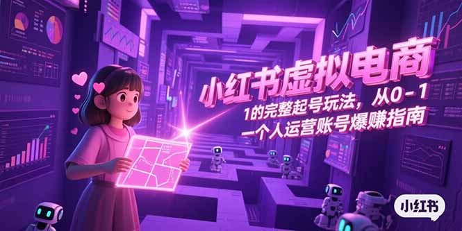 小红书虚拟电商,从0-1的完整起号玩法,一个人运营账号爆赚指南-云享网创
