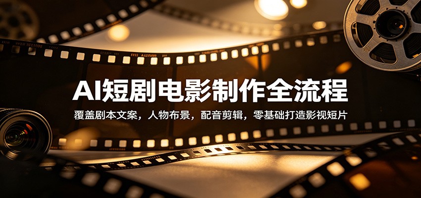 AI短剧电影制作全流程:覆盖剧本文案,人物布景,配音剪辑,零基础打造影视短片-云享网创