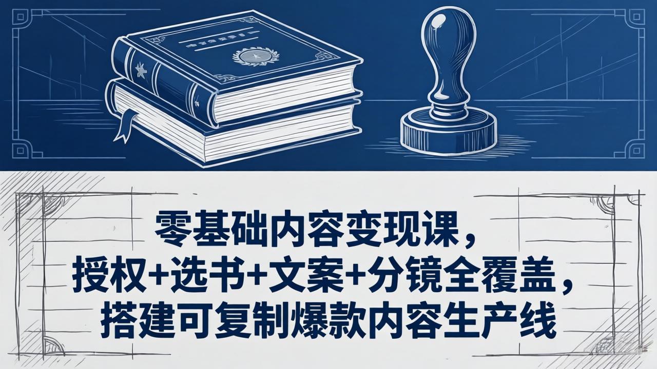 零基础内容变现课,授权+选书+文案+分镜全覆盖,搭建可复制爆款内容生产线-云享网创