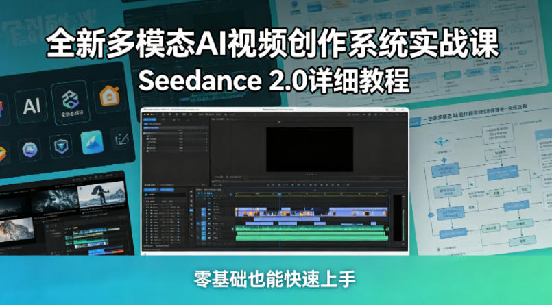 全新多模态AI视频创作系统实战课，Seedance 2.0详细教程，零基础也能快速上手-云享网创