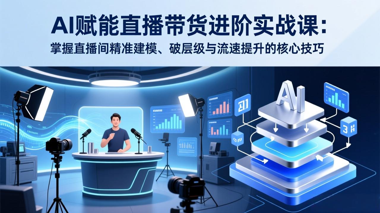 AI赋能直播带货进阶实战课:掌握直播间精准建模、破层级与流速提升的核心技巧-云享网创