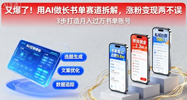 又爆了！用AI做长书单赛道拆解，涨粉变现两不误-云享网创