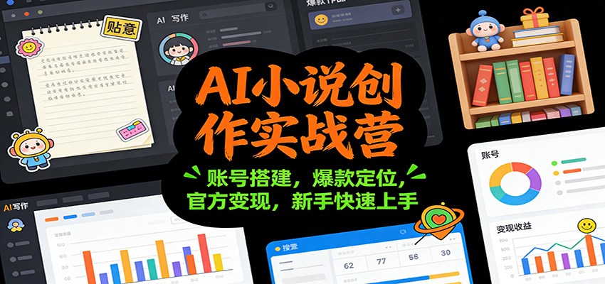 AI小说创作实战营：账号搭建，爆款定位，官方变现，新手快速上手-云享网创