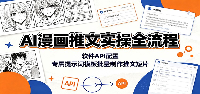 AI漫画推文实操全流程：软件API配置，专属提示词模板批量制作推文短片-云享网创