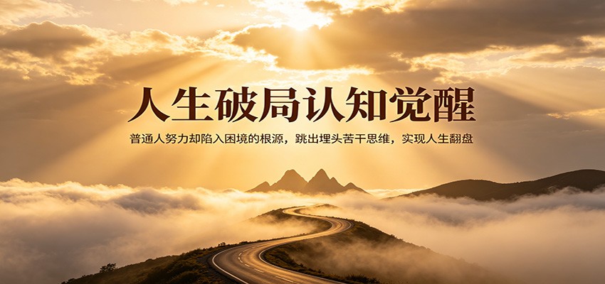 人生破局认知觉醒，普通人努力却陷入困境的根源，跳出埋头苦干思维，实现人生翻盘-云享网创