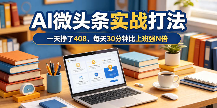 一天挣了408，AI微头条实战打法，每天30分钟比上班强N倍-云享网创