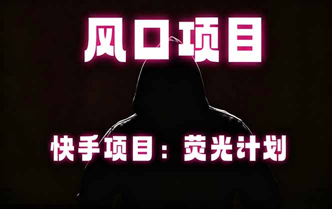 快手风口项目，荧光计划托管，长期稳定，适合批量做-云享网创