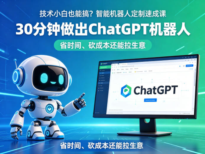 技术小白也能搞？智能机器人定制速成课，30分钟做出ChatGPT机器人，省时间、砍成本还能拉生意-云享网创