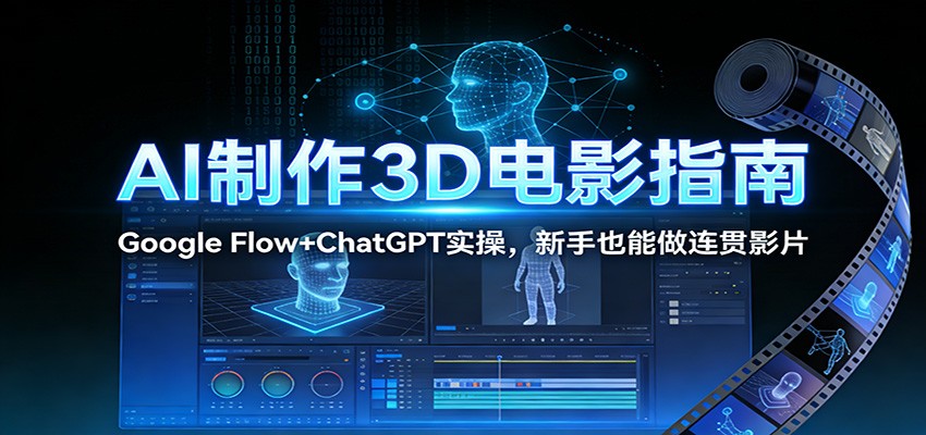 AI制作3D电影指南：Google Flow+ChatGPT实操，新手也能做连贯影片-云享网创