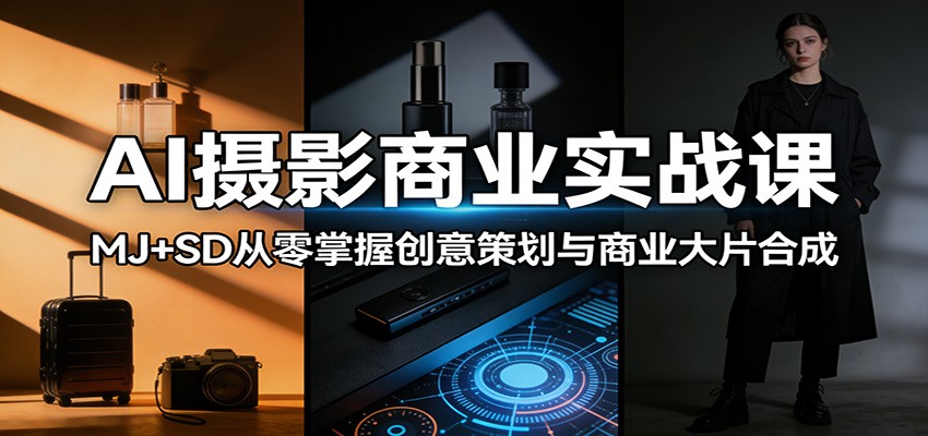 AI摄影商业实战课：MJ+SD从零掌握创意策划与商业大片合成-云享网创