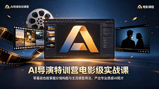 AI导演特训营电影级实战课，零基础也能掌握分镜构图与主流模型用法，产出专业质感AI短片-云享网创