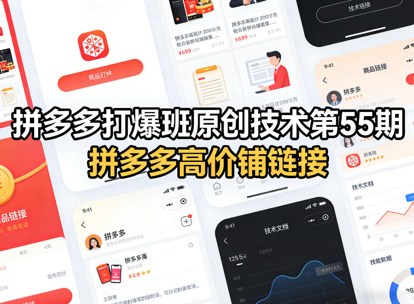 拼多多打爆班原创技术第55期，拼多多高价铺链接-云享网创