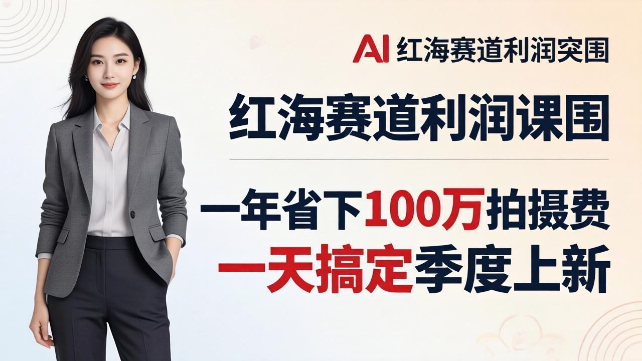 服装老板AI模特图课:一年省下100万拍摄费,一天搞定季度上新,红海赛道利润突围-云享网创