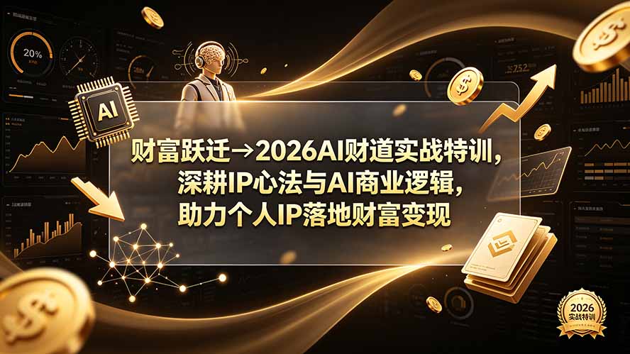 财富跃迁→2026AI财道实战特训，深耕IP心法与AI商业逻辑，助力个人IP落地财富变现-云享网创