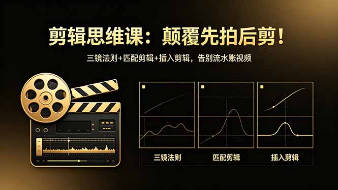 剪辑思维课:颠覆先拍后剪!三镜法则+匹配剪辑+插入剪辑,告别流水账视频-云享网创
