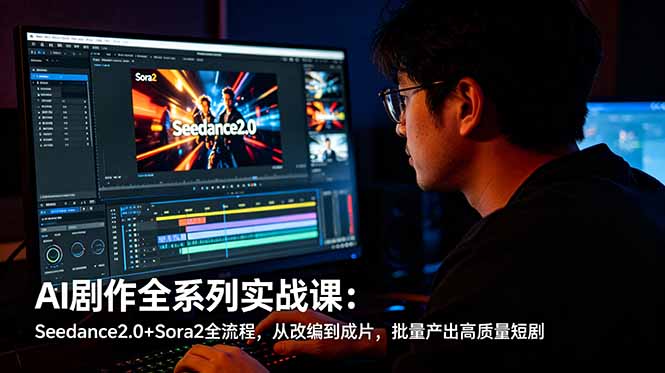 AI剧作全系列实战课：Seedance2.0+Sora2全流程，从改编到成片，批量产出高质量短剧-云享网创