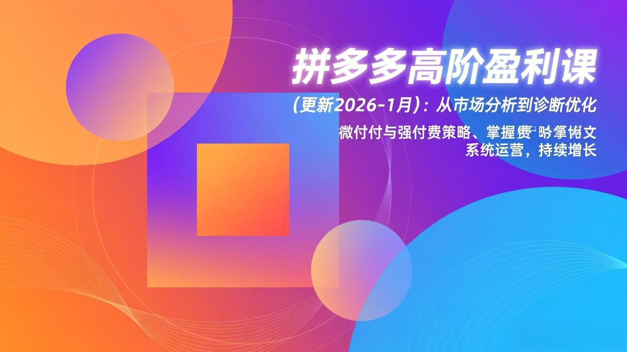 拼多多高阶盈利课(更新2026-1月-云享网创