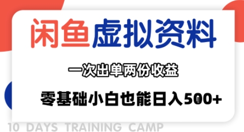 闲鱼虚拟资料新变现玩法，信息差项目，一次出单两份收益，无需囤货，可批量矩阵，零基础小白也能日入多张-云享网创