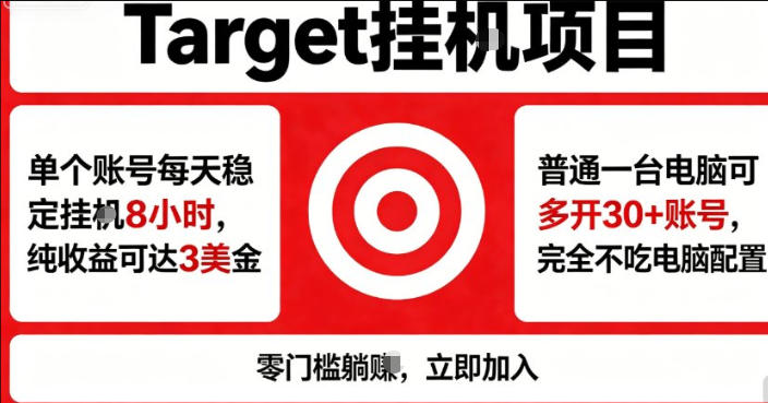 海外平台Target商品浏览曝光,24小时运行无需人工值守,日收益100美刀+电脑可多开【揭秘】-云享网创