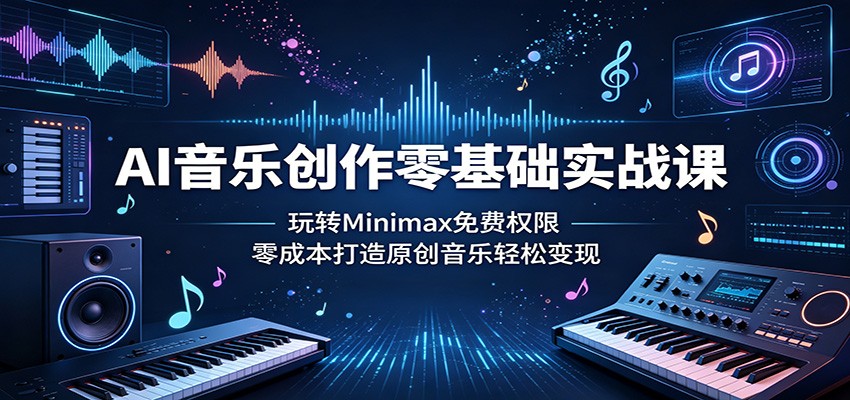 AI音乐创作零基础实战课：玩转Minimax免费权限，零成本打造原创音乐轻松变现-云享网创