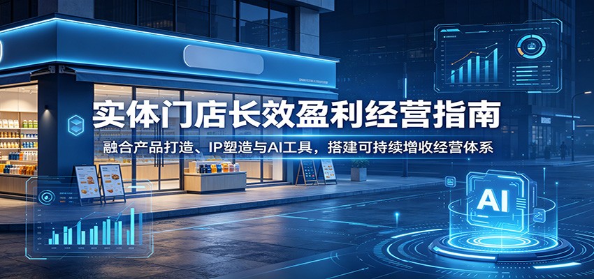 实体门店长效盈利经营指南：融合产品打造、IP塑造与AI工具，搭建可持续增收经营体系-云享网创