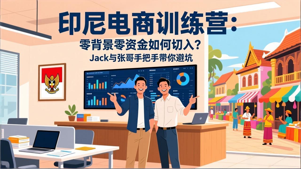 印尼电商训练营：零背景零资金如何切入？Jack与张哥手把手带你避坑-云享网创