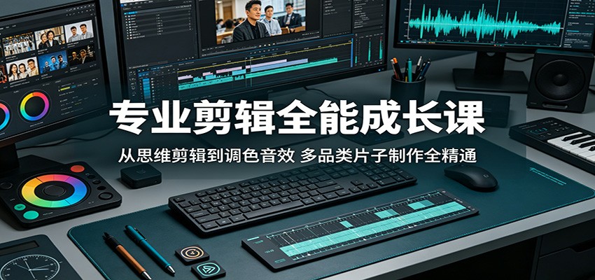 专业剪辑全能成长课：从思维剪辑到调色音效，多品类片子制作全精通-云享网创