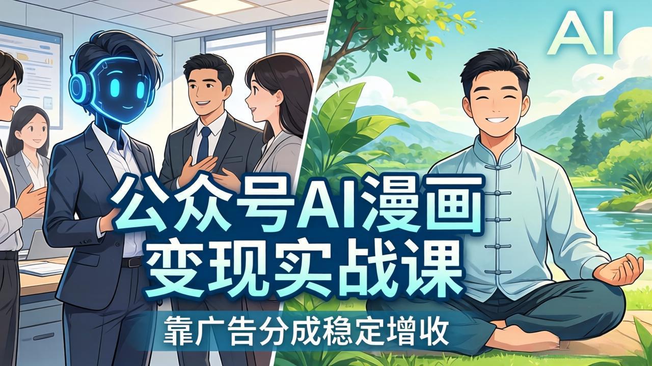公众号AI漫画变现实战课：星座/职场/养生多赛道+智能体发文，靠广告分成稳定增收-云享网创